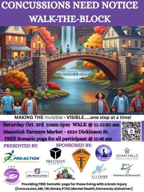 NEW DATE!!! Oct 3 2026 
Manotic farmers 10 to 1 PM
Come join us for Walk the Block Concussion awareness. Registration is free, so please spread the word and We hope to see you there.

#Concussion #manotick  #manotickfarmersmarket #charity #ottawaevents